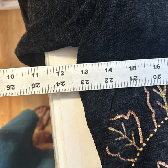 Vtg Womens Julia Kim Jacket Black Floral Embroidered Long Sleeve Rayon Blend XL - Picture 6 of 8